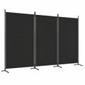 Trennwand Paravent 3-teilig, Sichtschutz für Wohn- und Schlafzimmer, Schwarz 525x180cm