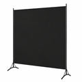 3-Panel Raumteiler Schwarz 175x180 cm, Atmungsaktiver Stoff für Schlafzimmer, Wohnzimmer und Büro