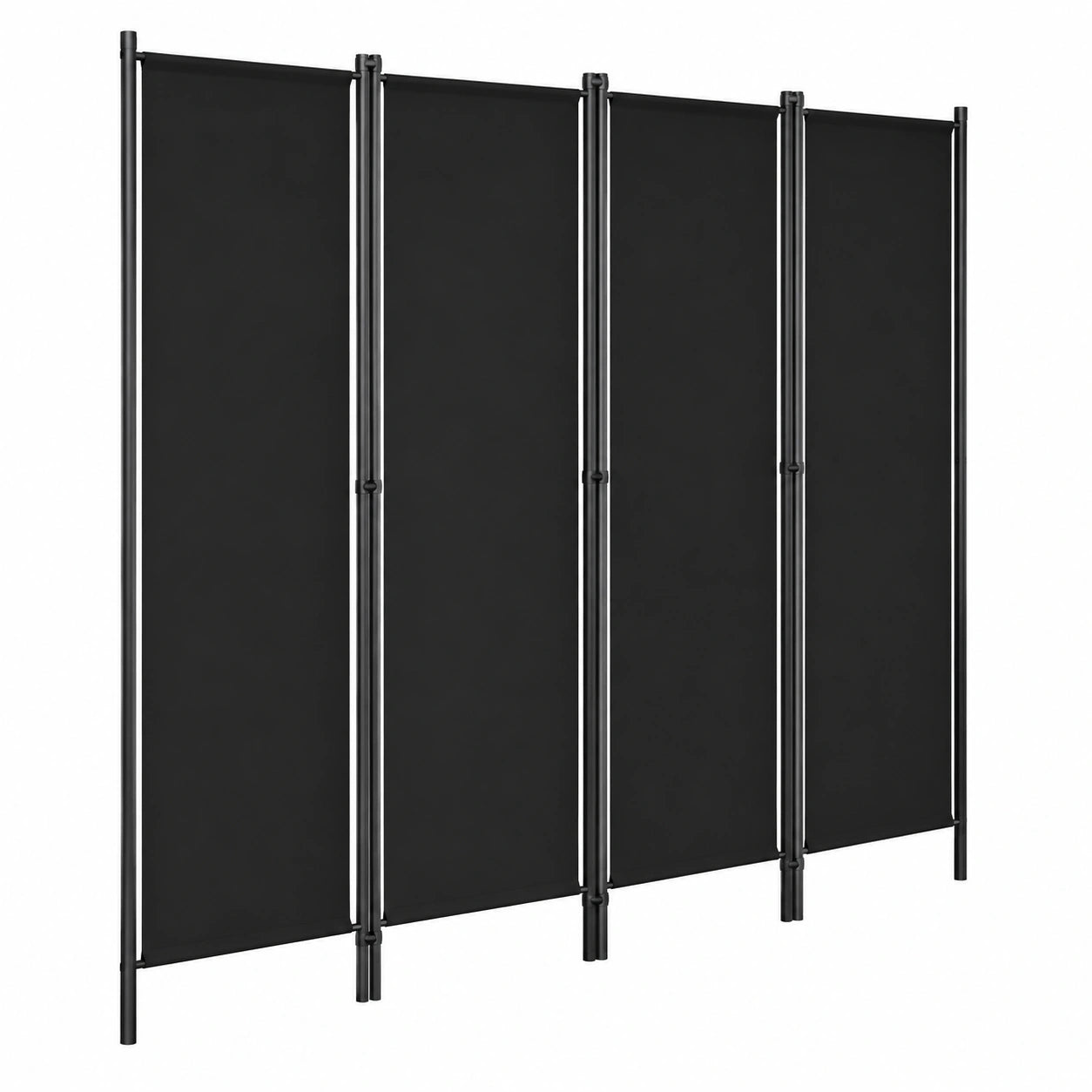 Freistehender Paravent Raumteiler Sichtschutz klappbar 200x180 cm Schwarz