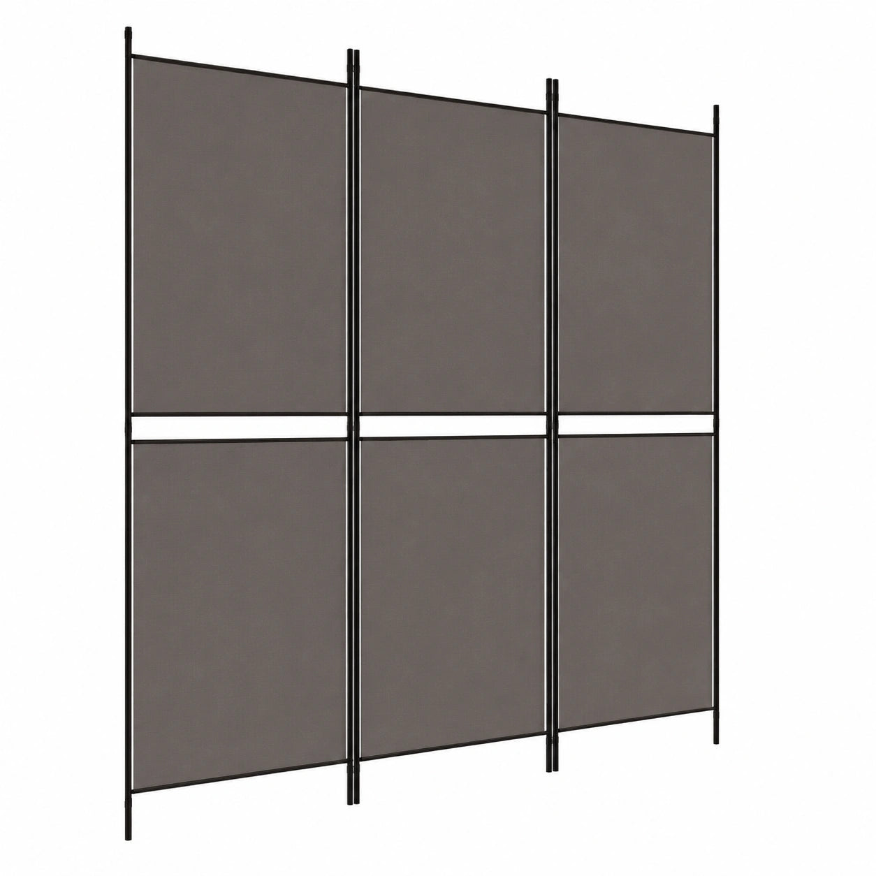 3-teiliger Raumteiler aus Stoff in Anthrazit für Wohnzimmer und Schlafzimmer, 150x200 cm