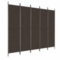 vidaXL 5-teiliger Paravent Braun - Raumteiler für Wohnzimmer und Schlafzimmer, 250x220cm