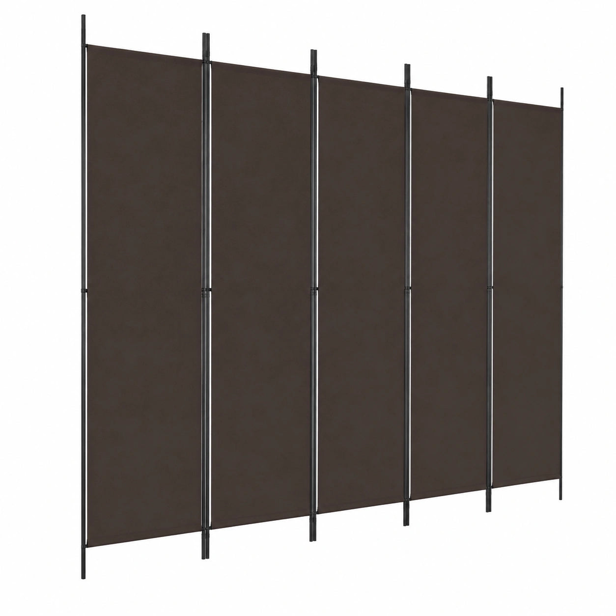 vidaXL 5-teiliger Paravent Braun - Raumteiler für Wohnzimmer und Schlafzimmer, 250x220cm