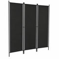 Klappbarer Paravent Raumteiler Sichtschutz, 3-teilig, Schwarz, 150x180 cm