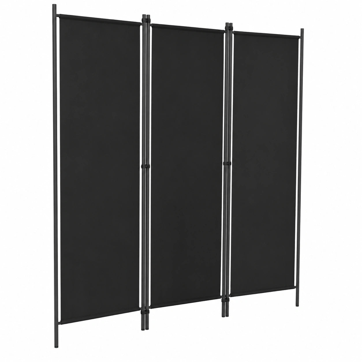 Klappbarer Paravent Raumteiler Sichtschutz, 3-teilig, Schwarz, 150x180 cm