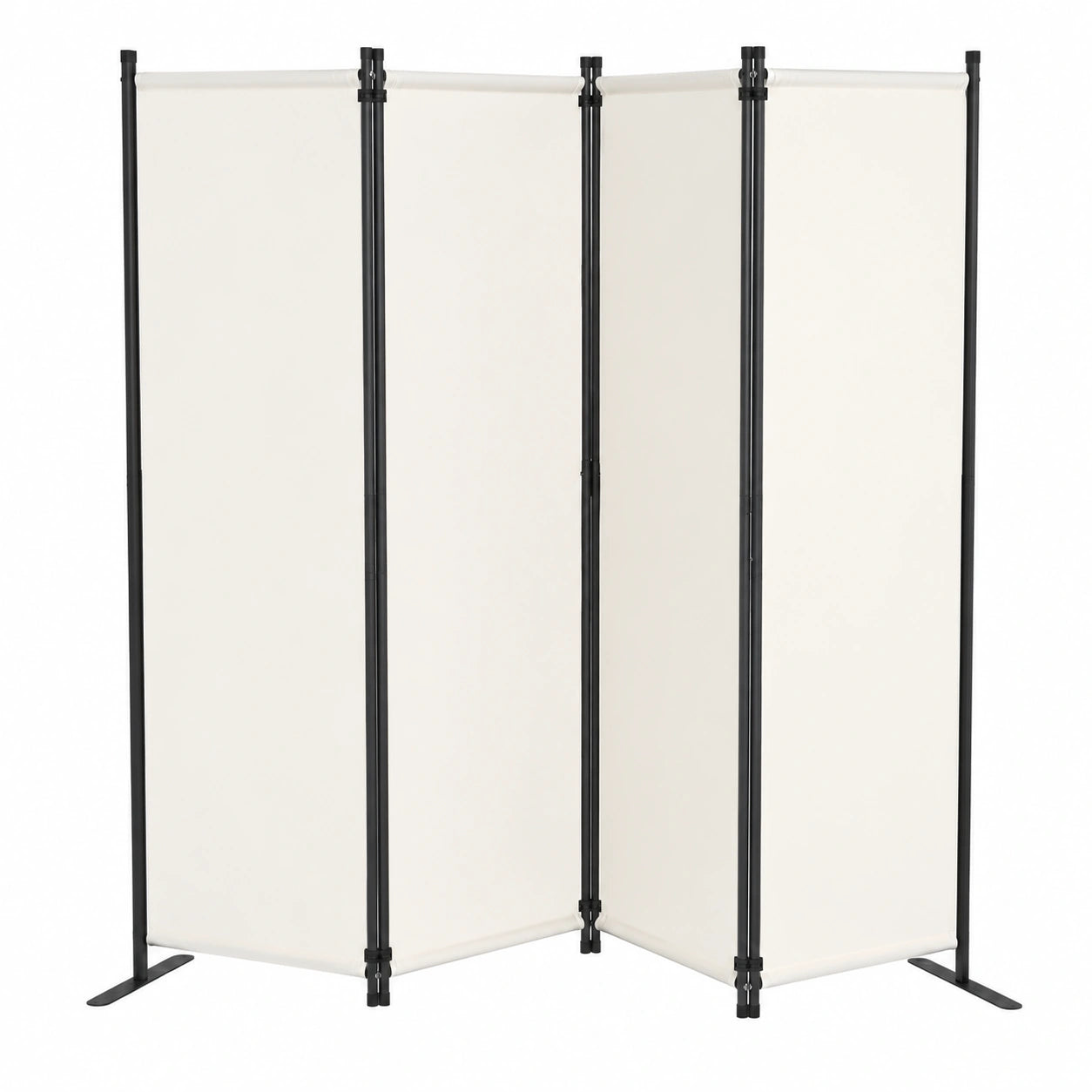 VEVOR Faltbarer Raumteiler: 4-teiliger Paravent für Büro, Schlafzimmer und Balkon, Weiß 228x45x172,5 cm