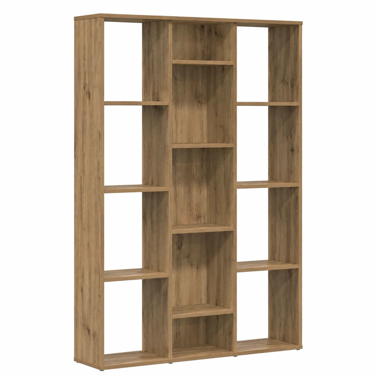 Moderner Raumteiler aus Eiche 100x24x140cm - Vielseitiges Bücherregal