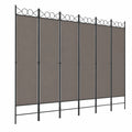 6-teiliger Paravent Raumteiler in Anthrazit, 240x200cm - Moderner Sichtschutz für Wohnzimmer und Schlafzimmer