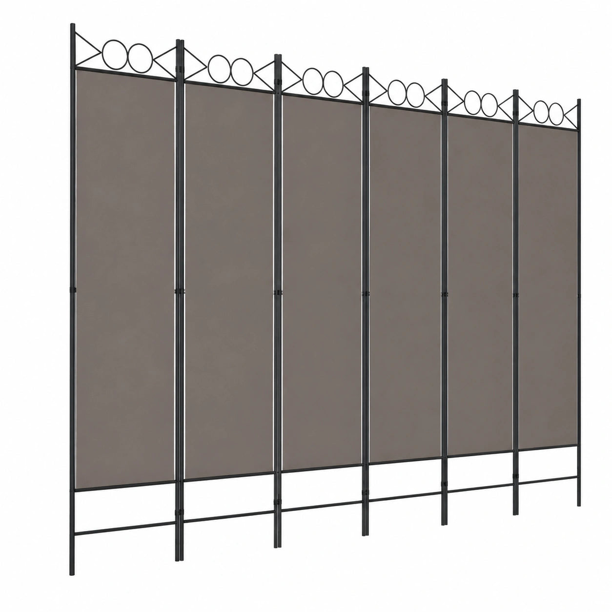 6-teiliger Paravent Raumteiler in Anthrazit, 240x200cm - Moderner Sichtschutz für Wohnzimmer und Schlafzimmer