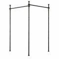 Flexibler schwarzer Raumteiler ohne Bohren, freistehend, Breite 70-355cm x Höhe 122-305cm, ideal für Wohnzimmer und Büro