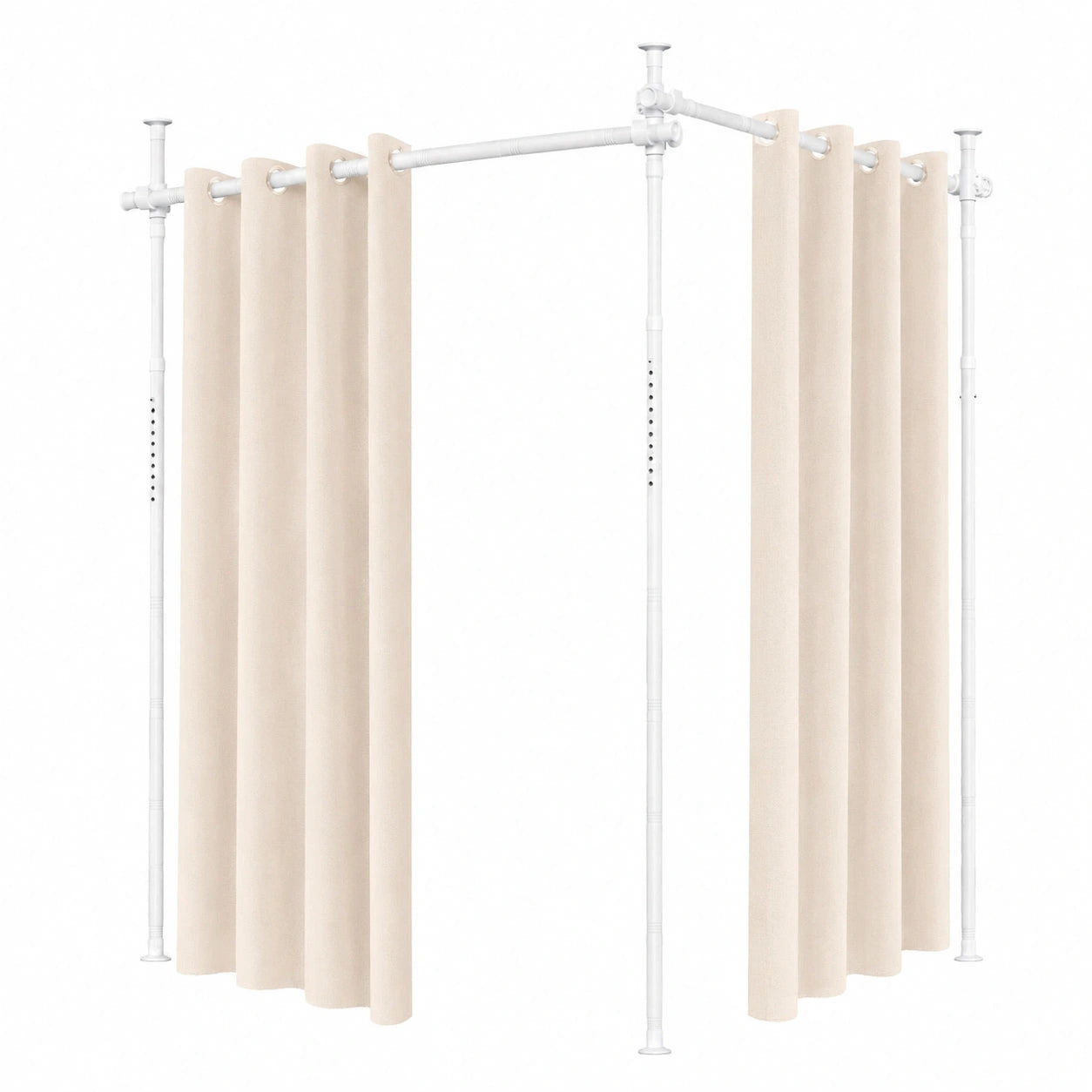 Freistehender Raumtrenner ohne Bohren, verstellbar 70-355 cm, für Wohn- und Schlafzimmer