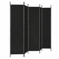 Rantry 6-Panel Raumteiler aus Stoff, schwarz, 300x200cm, faltbar, mobiler Sichtschutz für Schlafzimmer, Büro und Bad