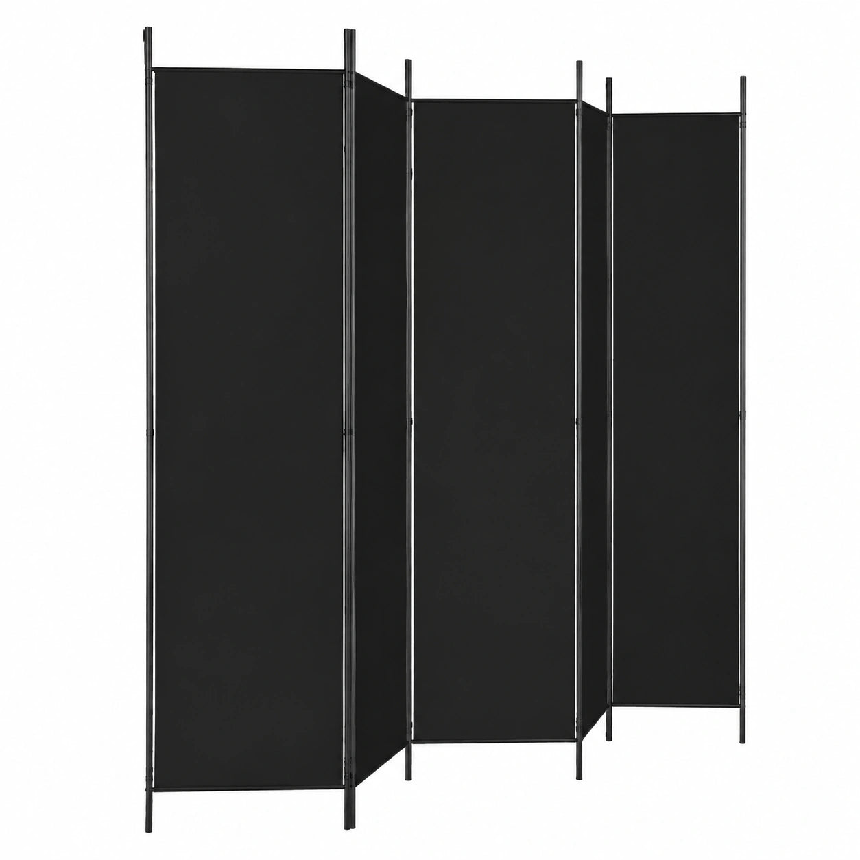 Rantry 6-Panel Raumteiler aus Stoff, schwarz, 300x200cm, faltbar, mobiler Sichtschutz für Schlafzimmer, Büro und Bad