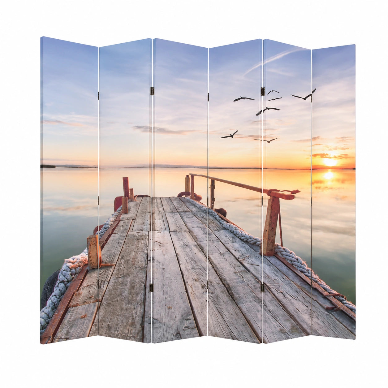 Faltbarer Raumteiler mit Seemotiv 228x170 cm