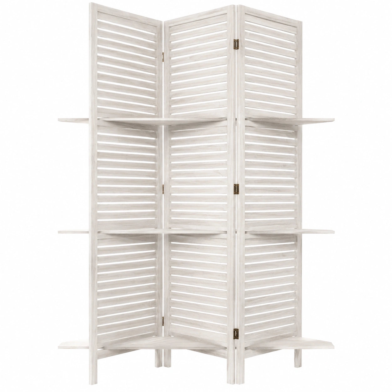 Atmosphera Trennwand mit 3 Regalen, Weiß, 170 cm hoch