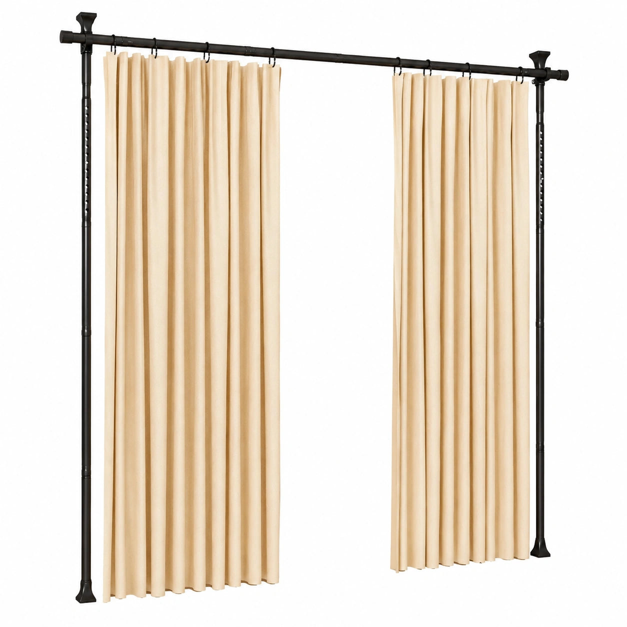 Verstellbarer Mavivegue Raumteiler ohne Bohren, ideal für Wohnzimmer, Schlafzimmer, Büros, Schwarz