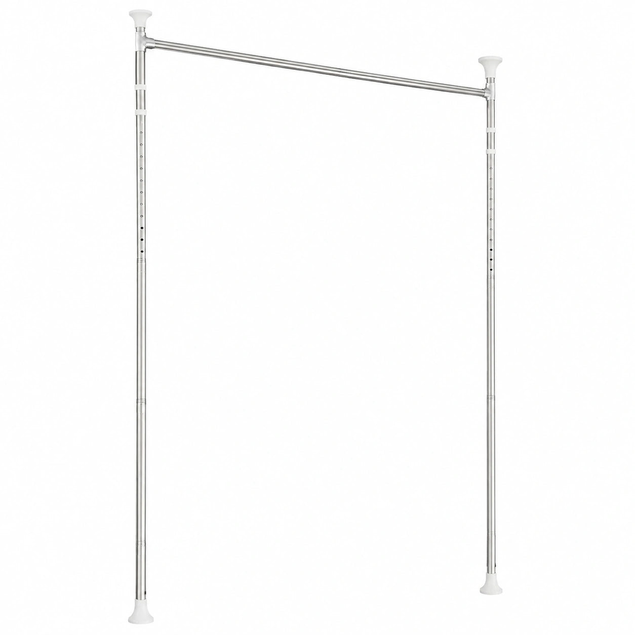 Verstellbare Raumteiler-Stange ohne Bohren, Metall-Trennwand 178-317cm für Wohn- und Arbeitsbereiche, Silber