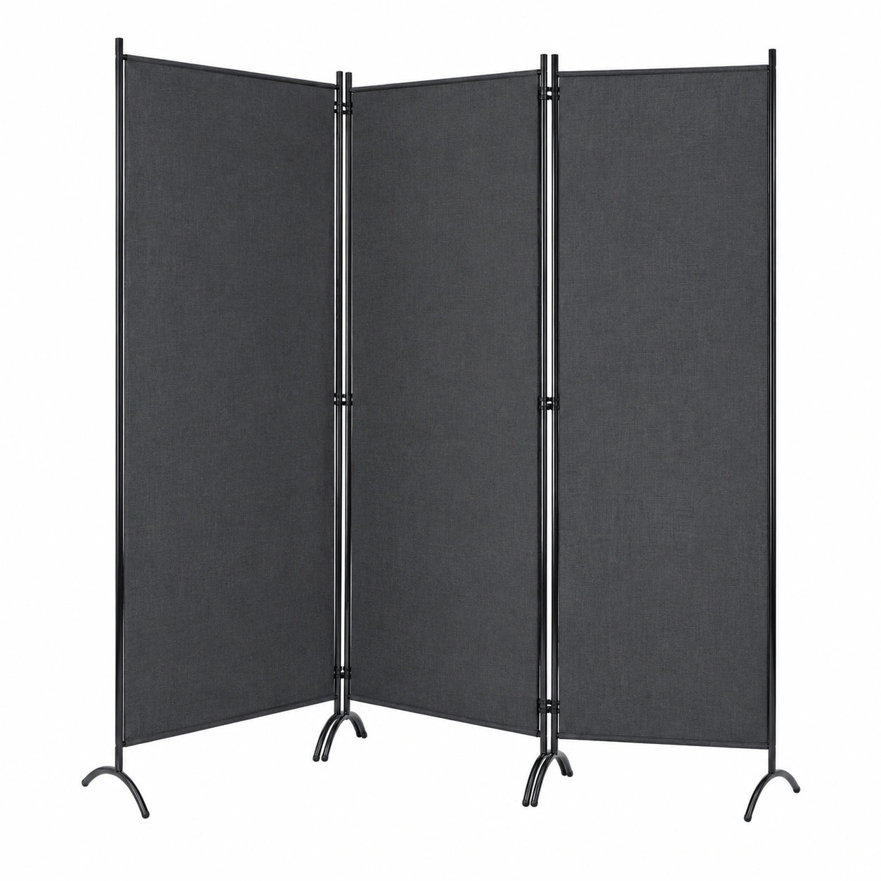 Trennwand aus Stoff, 3-teilig, 260x183 cm, Faltbarer Raumteiler mit breiten Füßen, Paravent für Privatsphäre