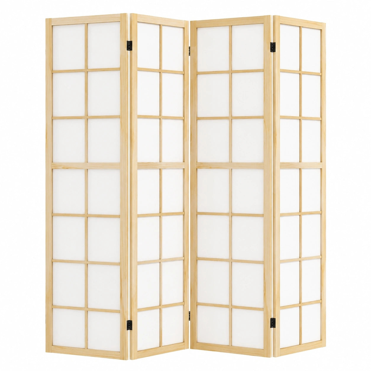 HOMCOM 4-teiliger Paravent aus Naturmaterial, Faltbare Trennwand für Wohnzimmer, 160 x 170 cm
