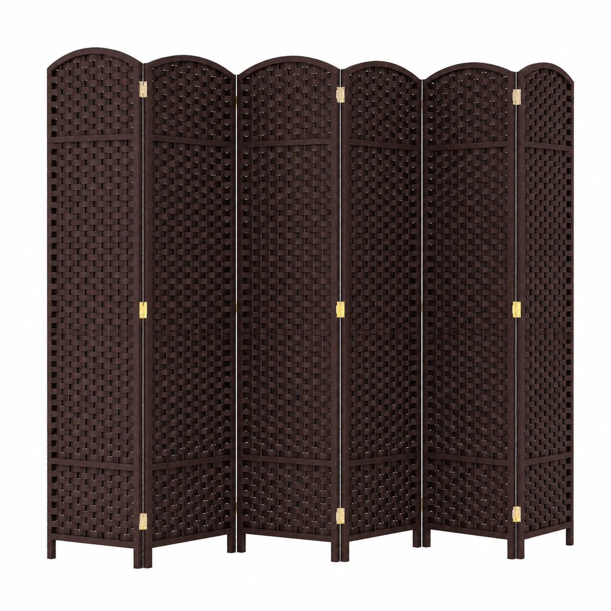 LIFEZEAL 6-teiliger Paravent, faltbarer Raumteiler aus Massivholz und Stoff, 240 x 170 cm