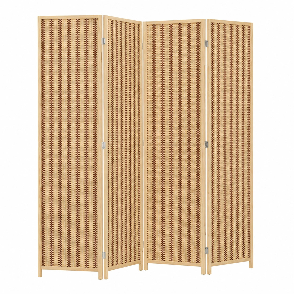 Faltbarer Raumteiler aus Bambus-Holz, 4-teilig, 180 x 180 cm, Naturbraun - Privatsphäre Paravent