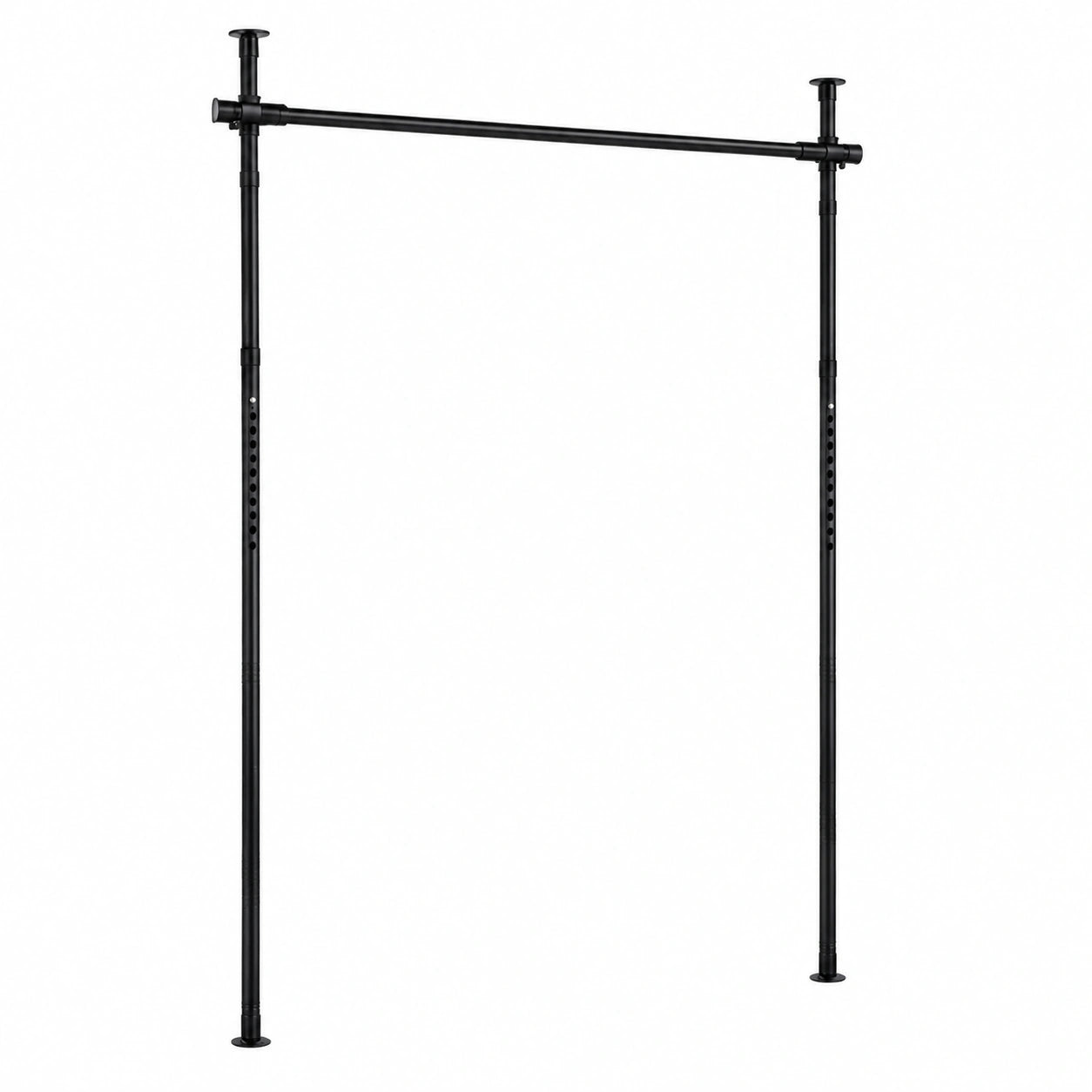 Verstellbarer Raumtrenner ohne Bohren, Freistehende Paravent Struktur, Sichtschutz für Schlafzimmer, Höhe 122-320 cm, Breite 70-177 cm, Schwarz