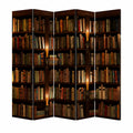 Akustik-Raumteiler Bibliothek Bild 225x172 cm Sichtschutz für Home Office und Lesezimmer